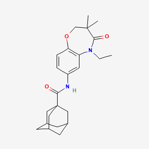 molecular formula C24H32N2O3 B2870045 N-(5-乙基-3,3-二甲基-4-氧代-2,3,4,5-四氢-1,5-苯并恶二氮杂卓-7-基)金刚烷-1-甲酰胺 CAS No. 921789-59-5