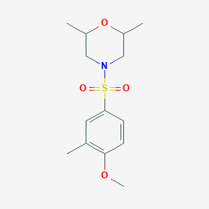 molecular formula C14H21NO4S B2870046 4-(4-Methoxy-3-methylbenzenesulfonyl)-2,6-dimethylmorpholine CAS No. 496015-80-6