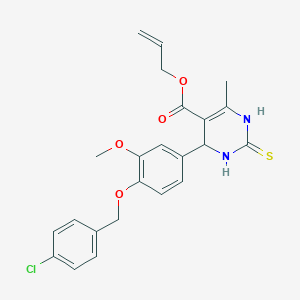 Allyl 4-(4-((4-chlorobenzyl)oxy)-3-methoxyphenyl)-6-methyl-2-thioxo-1,2,3,4-tetrahydropyrimidine-5-carboxylate