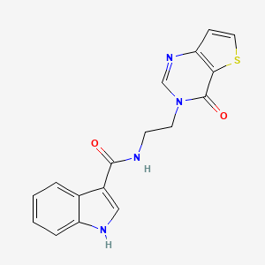 molecular formula C17H14N4O2S B2870056 N-(2-(4-oxothieno[3,2-d]pyrimidin-3(4H)-yl)ethyl)-1H-indole-3-carboxamide CAS No. 1904022-04-3