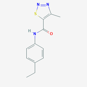 molecular formula C12H13N3OS B287006 N-(4-ethylphenyl)-4-methyl-1,2,3-thiadiazole-5-carboxamide 