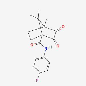 N-(4-fluorophenyl)-4,7,7-trimethyl-2,3-dioxobicyclo[2.2.1]heptane-1-carboxamide