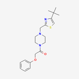 molecular formula C20H27N3O2S B2870061 1-(4-((4-(叔丁基)噻唑-2-基)甲基)哌嗪-1-基)-2-苯氧基乙酮 CAS No. 1105232-61-8