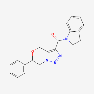 molecular formula C20H18N4O2 B2870065 3-(2,3-dihydro-1H-indol-1-ylcarbonyl)-6-phenyl-6,7-dihydro-4H-[1,2,3]triazolo[5,1-c][1,4]oxazine CAS No. 2108347-82-4