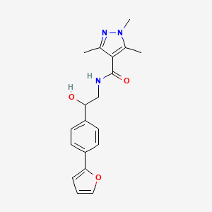 molecular formula C19H21N3O3 B2870068 N-{2-[4-(furan-2-yl)phenyl]-2-hydroxyethyl}-1,3,5-trimethyl-1H-pyrazole-4-carboxamide CAS No. 2097912-48-4