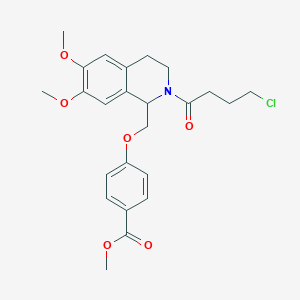 molecular formula C24H28ClNO6 B2870073 Methyl 4-[[2-(4-chlorobutanoyl)-6,7-dimethoxy-3,4-dihydro-1H-isoquinolin-1-yl]methoxy]benzoate CAS No. 486452-53-3