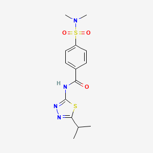 4-(dimethylsulfamoyl)-N-(5-propan-2-yl-1,3,4-thiadiazol-2-yl)benzamide