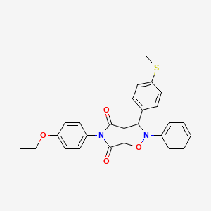 molecular formula C26H24N2O4S B2870084 5-(4-ethoxyphenyl)-3-(4-(methylthio)phenyl)-2-phenyldihydro-2H-pyrrolo[3,4-d]isoxazole-4,6(5H,6aH)-dione CAS No. 473444-91-6