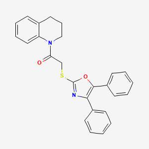 molecular formula C26H22N2O2S B2870085 1-(3,4-二氢-2H-喹啉-1-基)-2-[(4,5-二苯基-1,3-恶唑-2-基)硫代]乙酮 CAS No. 476298-76-7