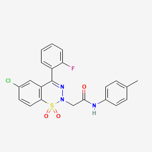 molecular formula C22H17ClFN3O3S B2870094 2-[6-chloro-4-(2-fluorophenyl)-1,1-dioxido-2H-1,2,3-benzothiadiazin-2-yl]-N-(4-methylphenyl)acetamide CAS No. 1031619-31-4