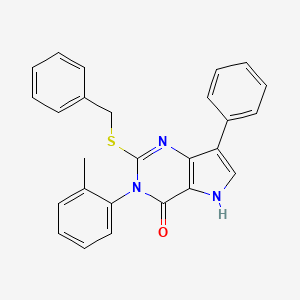 molecular formula C26H21N3OS B2870100 2-(benzylthio)-7-phenyl-3-(o-tolyl)-3H-pyrrolo[3,2-d]pyrimidin-4(5H)-one CAS No. 1793867-95-4