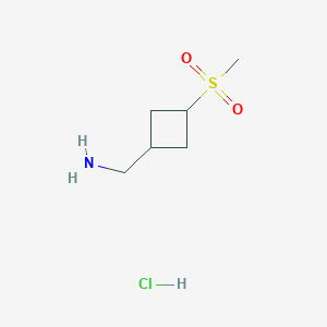 molecular formula C6H14ClNO2S B2870101 (3-甲磺酰基环丁基)甲胺；盐酸盐 CAS No. 2416237-39-1