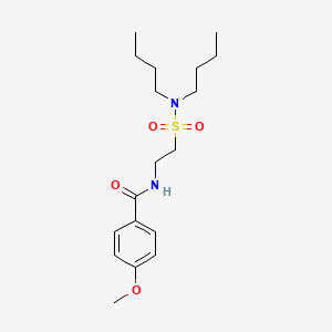 molecular formula C18H30N2O4S B2870112 N-[2-(二丁基磺酰胺基)乙基]-4-甲氧基苯甲酰胺 CAS No. 899967-35-2