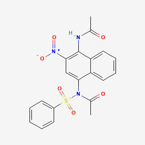 molecular formula C20H17N3O6S B2870115 N-[4-[acetyl(benzenesulfonyl)amino]-2-nitronaphthalen-1-yl]acetamide CAS No. 301655-02-7