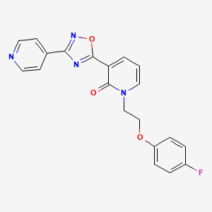 molecular formula C20H15FN4O3 B2870117 1-(2-(4-fluorophenoxy)ethyl)-3-(3-(pyridin-4-yl)-1,2,4-oxadiazol-5-yl)pyridin-2(1H)-one CAS No. 1396637-86-7