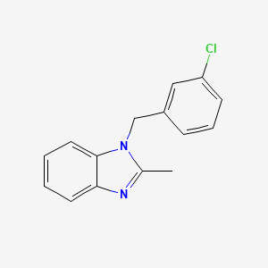 molecular formula C15H13ClN2 B2870119 1-[(3-Chlorophenyl)methyl]-2-methylbenzimidazole CAS No. 871562-41-3