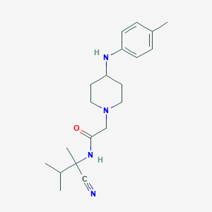 molecular formula C20H30N4O B2870126 N-(1-cyano-1,2-dimethylpropyl)-2-{4-[(4-methylphenyl)amino]piperidin-1-yl}acetamide CAS No. 1311653-22-1