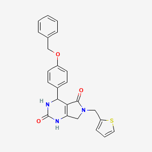 molecular formula C24H21N3O3S B2870128 4-(4-(benzyloxy)phenyl)-6-(thiophen-2-ylmethyl)-3,4,6,7-tetrahydro-1H-pyrrolo[3,4-d]pyrimidine-2,5-dione CAS No. 1021218-14-3