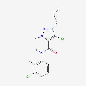 molecular formula C15H17Cl2N3O B287013 4-chloro-N-(3-chloro-2-methylphenyl)-1-methyl-3-propyl-1H-pyrazole-5-carboxamide 