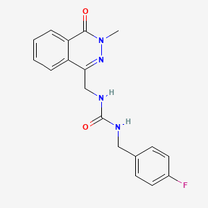 molecular formula C18H17FN4O2 B2870138 1-(4-氟苄基)-3-((3-甲基-4-氧代-3,4-二氢酞嗪-1-基)甲基)脲 CAS No. 1396765-23-3