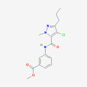 molecular formula C16H18ClN3O3 B287014 methyl 3-{[(4-chloro-1-methyl-3-propyl-1H-pyrazol-5-yl)carbonyl]amino}benzoate 