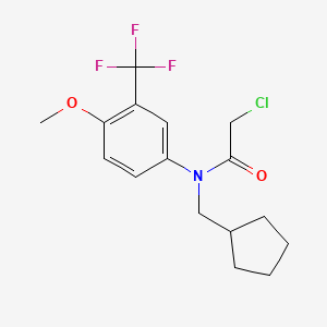 molecular formula C16H19ClF3NO2 B2870142 2-Chloro-N-(cyclopentylmethyl)-N-[4-methoxy-3-(trifluoromethyl)phenyl]acetamide CAS No. 1397218-07-3