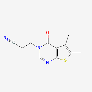 3-{5,6-dimethyl-4-oxo-3H,4H-thieno[2,3-d]pyrimidin-3-yl}propanenitrile