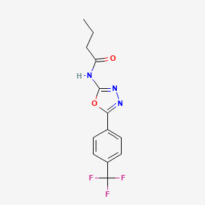 molecular formula C13H12F3N3O2 B2870149 N-(5-(4-(三氟甲基)苯基)-1,3,4-恶二唑-2-基)丁酰胺 CAS No. 1172403-45-0