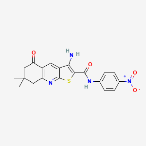 3-amino-7,7-dimethyl-N-(4-nitrophenyl)-5-oxo-5,6,7,8-tetrahydrothieno[2,3-b]quinoline-2-carboxamide