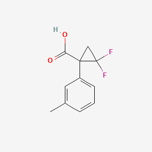 molecular formula C11H10F2O2 B2870160 2,2-Difluoro-1-(3-methylphenyl)cyclopropane-1-carboxylic acid CAS No. 1710345-30-4