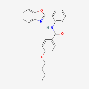 molecular formula C24H22N2O3 B2870163 N-[2-(1,3-benzoxazol-2-yl)phenyl]-4-butoxybenzamide CAS No. 477556-52-8