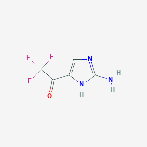 molecular formula C5H4F3N3O B2870165 1-(2-氨基-1H-咪唑-5-基)-2,2,2-三氟乙酮 CAS No. 2375269-40-0