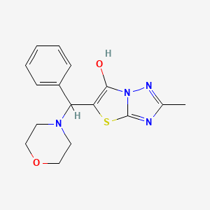 molecular formula C16H18N4O2S B2870174 2-Methyl-5-(morpholino(phenyl)methyl)thiazolo[3,2-b][1,2,4]triazol-6-ol CAS No. 162661-11-2