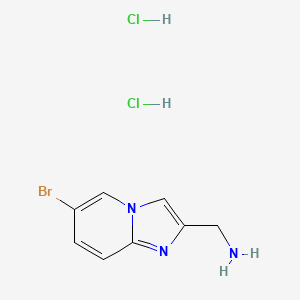 molecular formula C8H10BrCl2N3 B2870177 (6-溴咪唑并[1,2-a]吡啶-2-基)甲胺；二盐酸盐 CAS No. 2305252-70-2