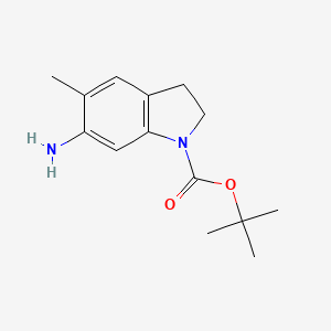 molecular formula C14H20N2O2 B2870178 Tert-butyl 6-amino-5-methyl-2,3-dihydroindole-1-carboxylate CAS No. 1555376-91-4