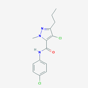 molecular formula C14H15Cl2N3O B287018 4-chloro-N-(4-chlorophenyl)-1-methyl-3-propyl-1H-pyrazole-5-carboxamide 