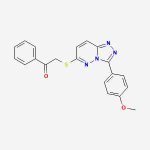 molecular formula C20H16N4O2S B2870188 2-((3-(4-Methoxyphenyl)-[1,2,4]triazolo[4,3-b]pyridazin-6-yl)thio)-1-phenylethanone CAS No. 852376-90-0