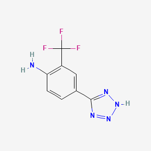 molecular formula C8H6F3N5 B2870195 4-(2H-1,2,3,4-tetrazol-5-yl)-2-(trifluoromethyl)aniline CAS No. 874815-04-0