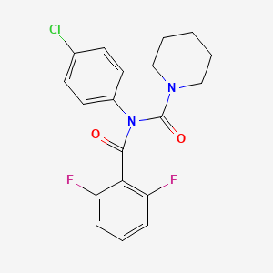molecular formula C19H17ClF2N2O2 B2870199 N-(4-chlorophenyl)-N-(2,6-difluorobenzoyl)piperidine-1-carboxamide CAS No. 923145-89-5