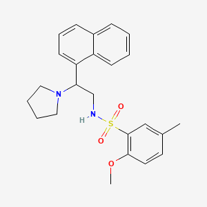 2-methoxy-5-methyl-N-(2-(naphthalen-1-yl)-2-(pyrrolidin-1-yl)ethyl)benzenesulfonamide