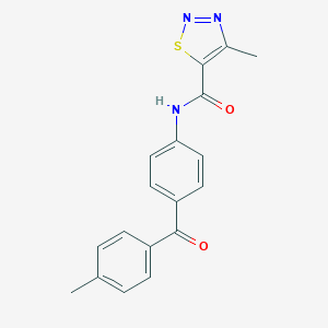 molecular formula C18H15N3O2S B287021 4-methyl-N-[4-(4-methylbenzoyl)phenyl]thiadiazole-5-carboxamide 