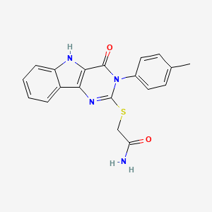2-[[3-(4-methylphenyl)-4-oxo-5H-pyrimido[5,4-b]indol-2-yl]sulfanyl]acetamide