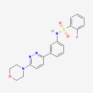 molecular formula C20H19FN4O3S B2870215 2-fluoro-N-[3-(6-morpholin-4-ylpyridazin-3-yl)phenyl]benzenesulfonamide CAS No. 904824-37-9