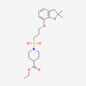 Ethyl 1-((3-((2,2-dimethyl-2,3-dihydrobenzofuran-7-yl)oxy)propyl)sulfonyl)piperidine-4-carboxylate