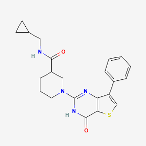 molecular formula C22H24N4O2S B2870219 N-(cyclopropylmethyl)-1-(4-oxo-7-phenyl-3,4-dihydrothieno[3,2-d]pyrimidin-2-yl)piperidine-3-carboxamide CAS No. 1243024-67-0