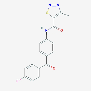 molecular formula C17H12FN3O2S B287022 N-[4-(4-fluorobenzoyl)phenyl]-4-methyl-1,2,3-thiadiazole-5-carboxamide 