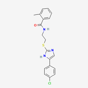 N-(2-((5-(4-chlorophenyl)-1H-imidazol-2-yl)thio)ethyl)-2-methylbenzamide