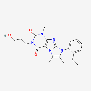 molecular formula C21H25N5O3 B2870224 6-(2-Ethylphenyl)-2-(3-hydroxypropyl)-4,7,8-trimethylpurino[7,8-a]imidazole-1,3-dione CAS No. 900277-30-7