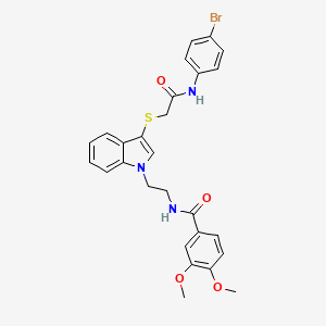 N-[2-[3-[2-(4-bromoanilino)-2-oxoethyl]sulfanylindol-1-yl]ethyl]-3,4-dimethoxybenzamide