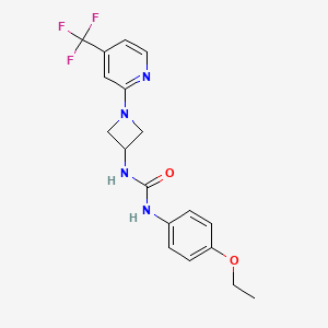 molecular formula C18H19F3N4O2 B2870237 1-(4-Ethoxyphenyl)-3-[1-[4-(trifluoromethyl)pyridin-2-yl]azetidin-3-yl]urea CAS No. 2415634-77-2